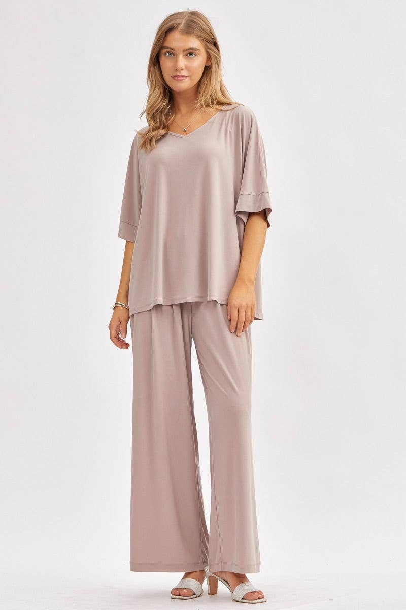 Dear Scarlett - Wholesale Top & Pant Set (NOT Loungewear) - Women's - Stylish Flowy Top + Wide Leg Set TRVSET-CABANA9