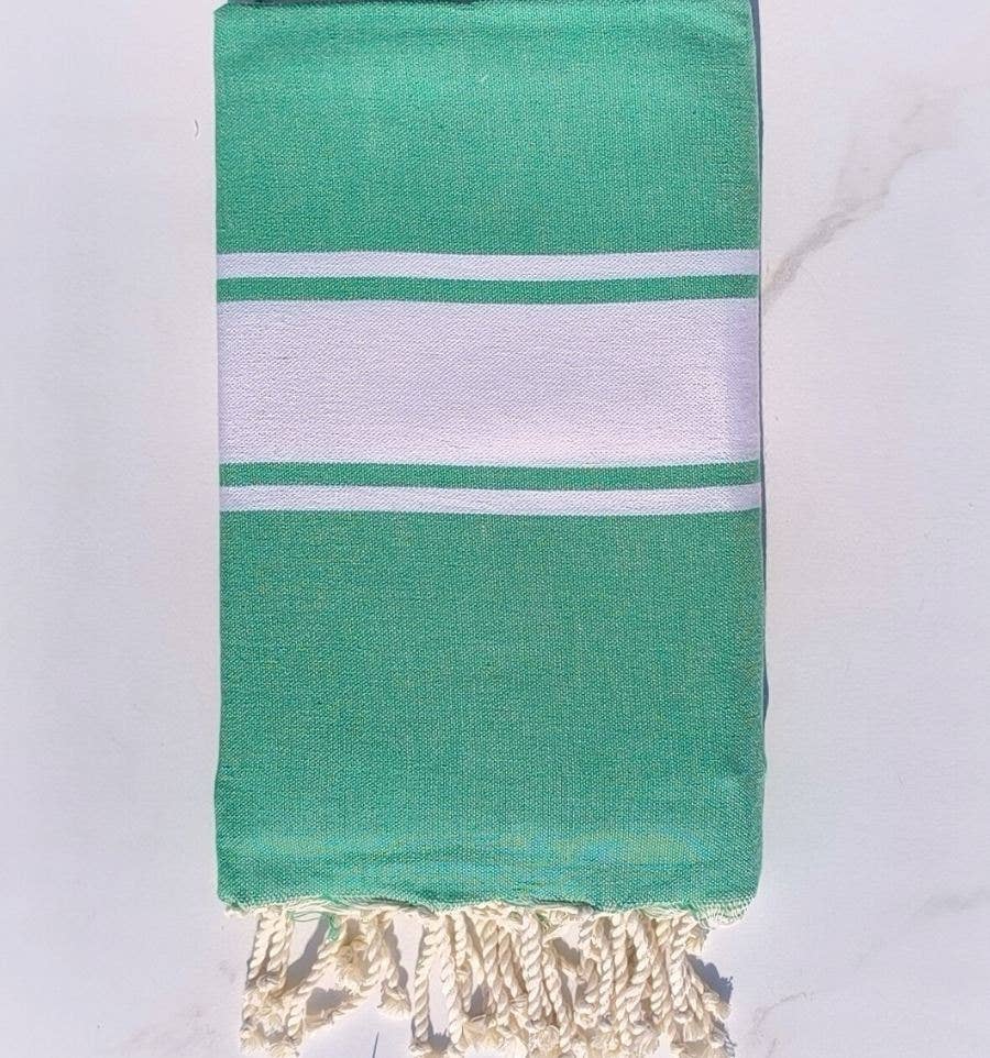 Fouta Tunisia - Vente Serviette de plage - Fouta XL Classique avec Bandes Blanches7