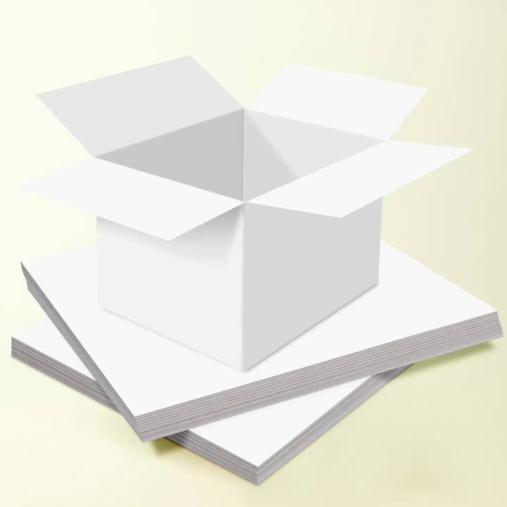 Fine Cardstock - Wholesale Craft Supplies - 8.5 x 11 Chipboard Medium Weight 30Pt (Point) Cardboard Scrapbook Sheets | White Boards | 50 Sheets per Pack