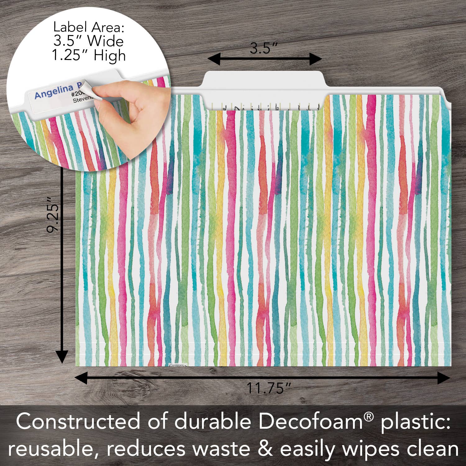 Conimar Promotions - Wholesale Folders - Colorful 6pk Asst. Decorative Reusable File Folders   3