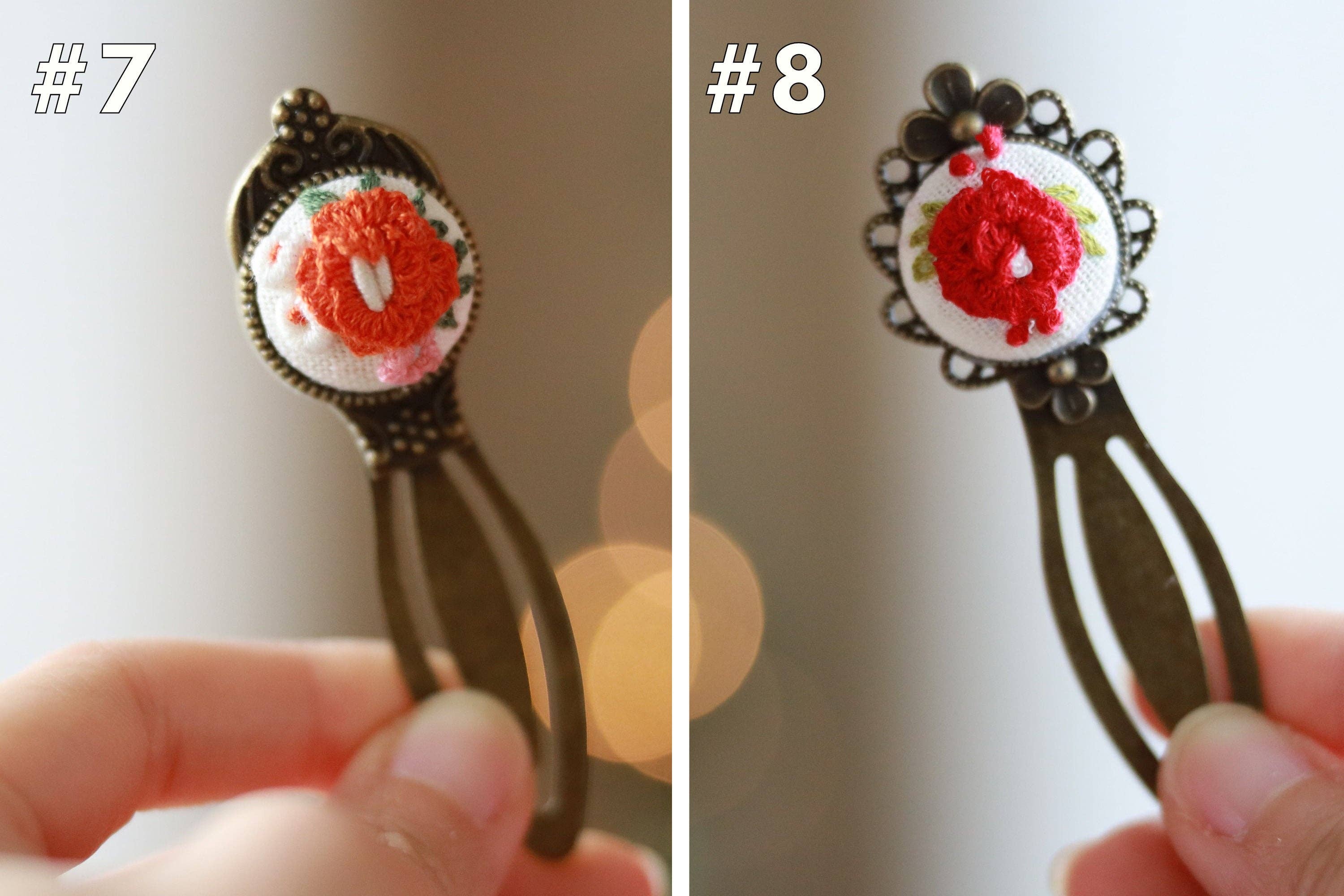 Finer Embroidery – Engroshandel Bogmærke – Vintage bogmærke med blomsterbroderi8