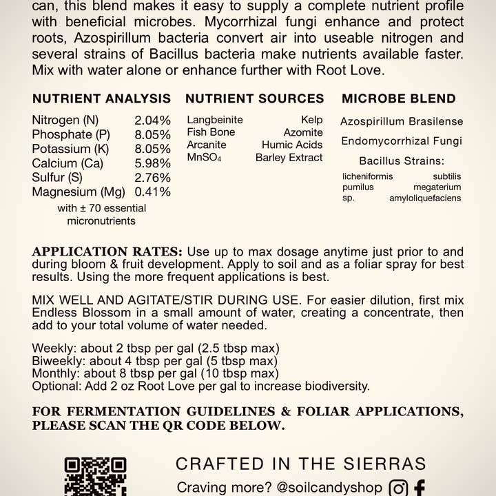 Soil Candy - Wholesale Fertiliser - Endless Blossom - fruit/flower water soluble bio-nutrient1