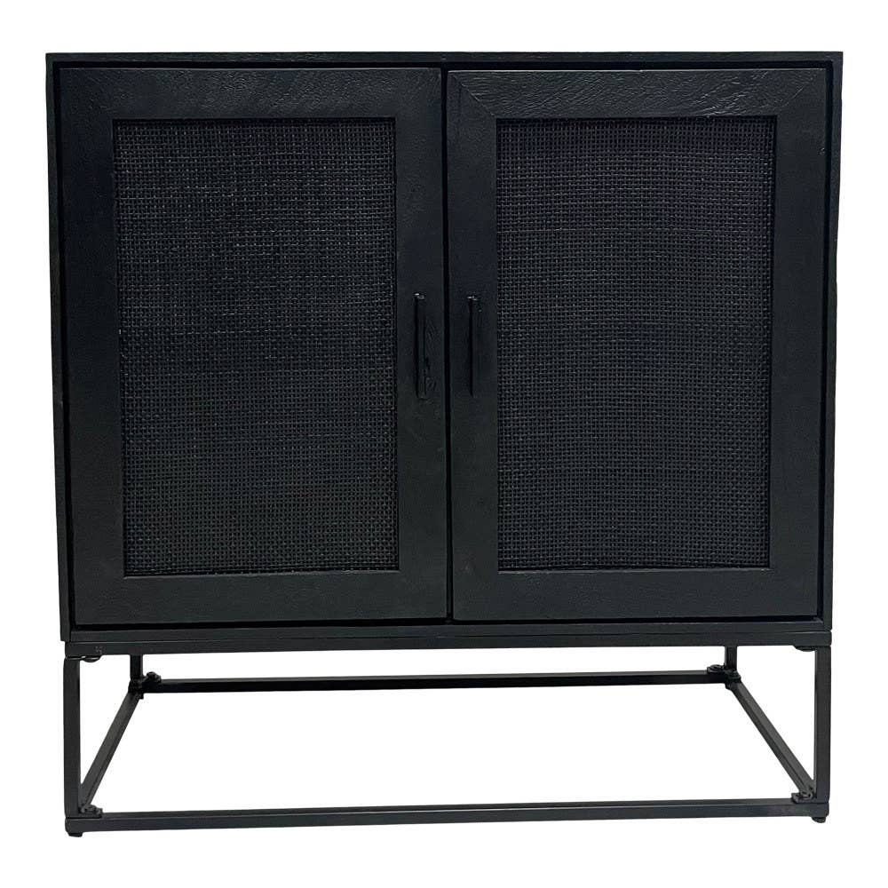 EARTHWARE - Vendita all'ingrosso Armadietto - Credenza nera Emily con 2 ante0