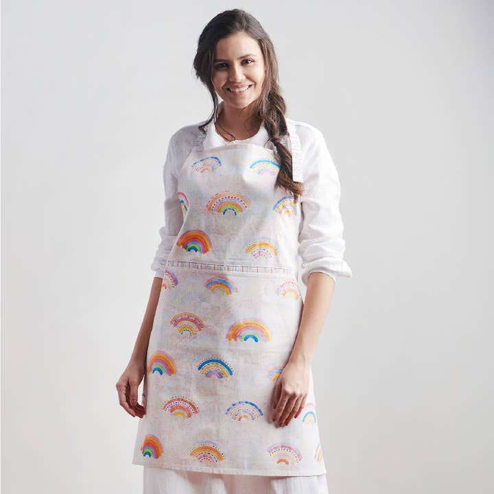 Apron 100% Cotton - Everyday Cooking - The Rainbow for wholesale by Maison d'Hermine - Design in Every Thread
