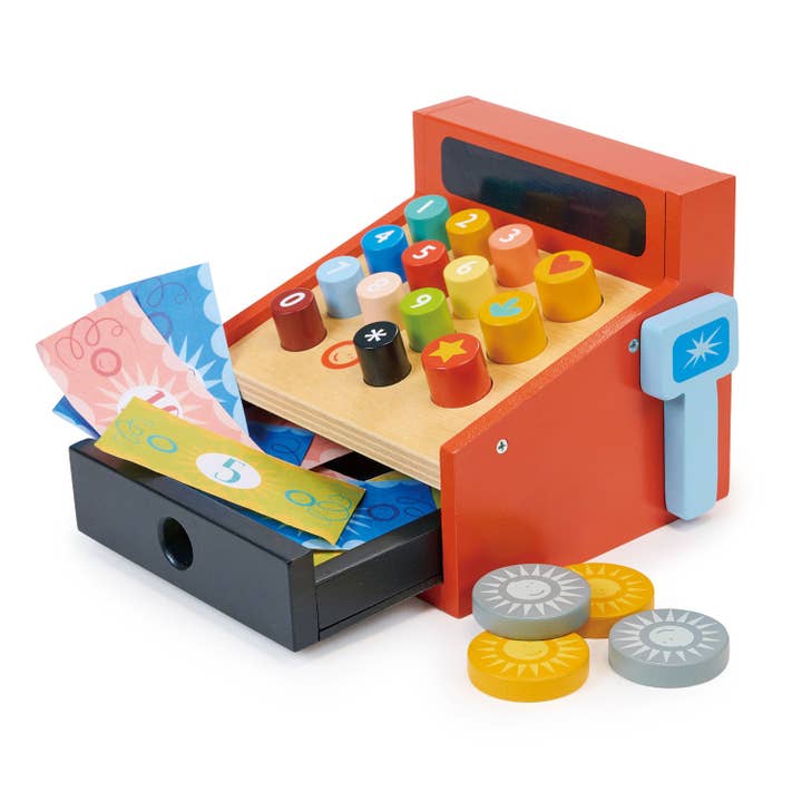 Red Till Toy Set with Squishy Buttons for wholesale by Mentari Toys