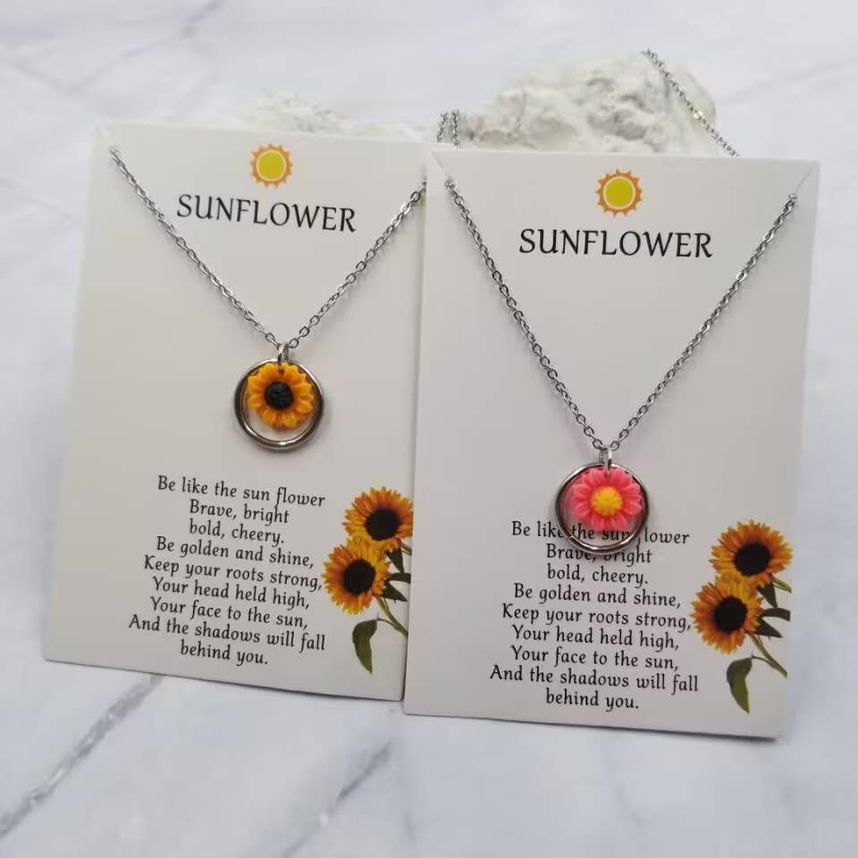 The Pretty Jewellery - Wholesale Pendant/Charm Necklace - Mother's Day Sunflower Pendant Necklace1