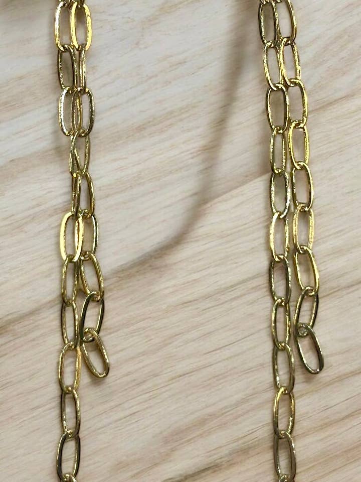 Gold Link Chain Earrings for wholesale by Ava Capri