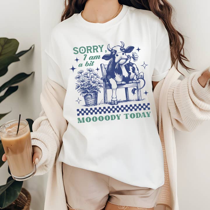 Sarcastic Animal Quotes T-shirt Leuke vintage Highland Cow voor wholesale door RusticPrintStudio