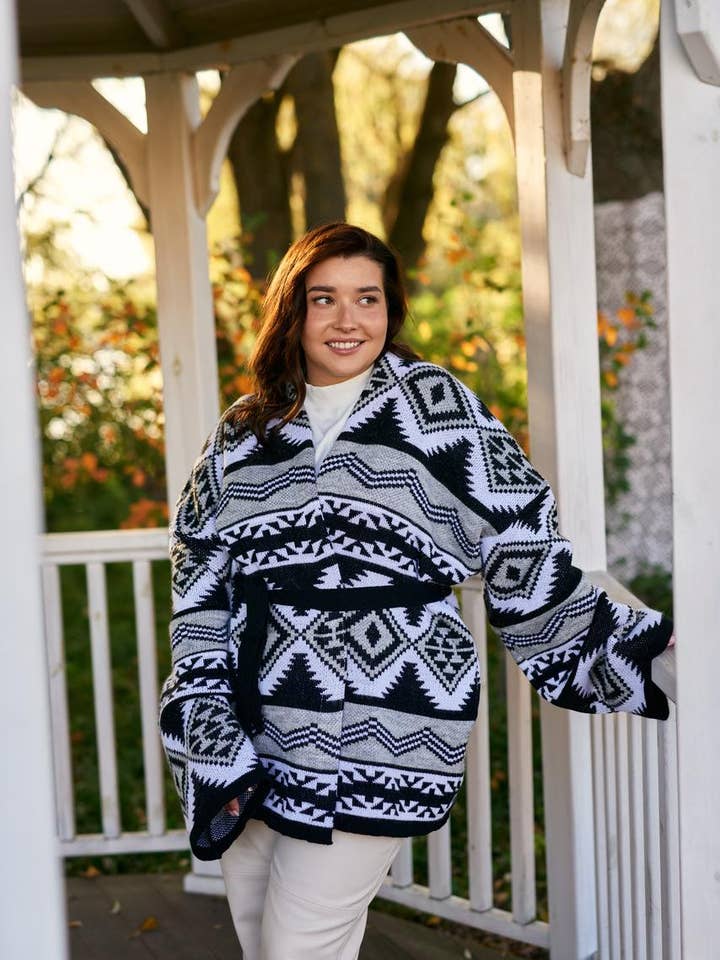 Cardigan-Coat Ethnicity Grey Short for wholesale by Handmade Originals Ukraine