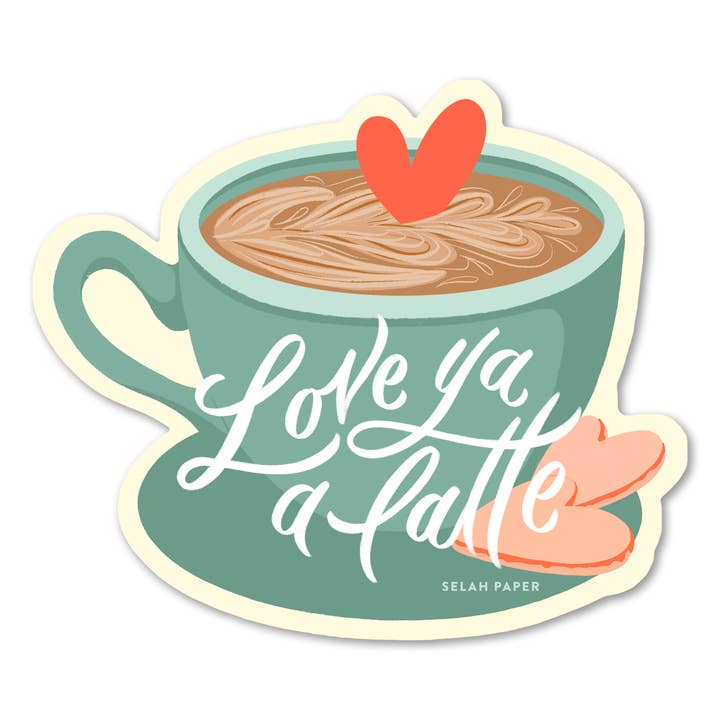 Love Ya Latte Sticker for wholesale by Selah Paper