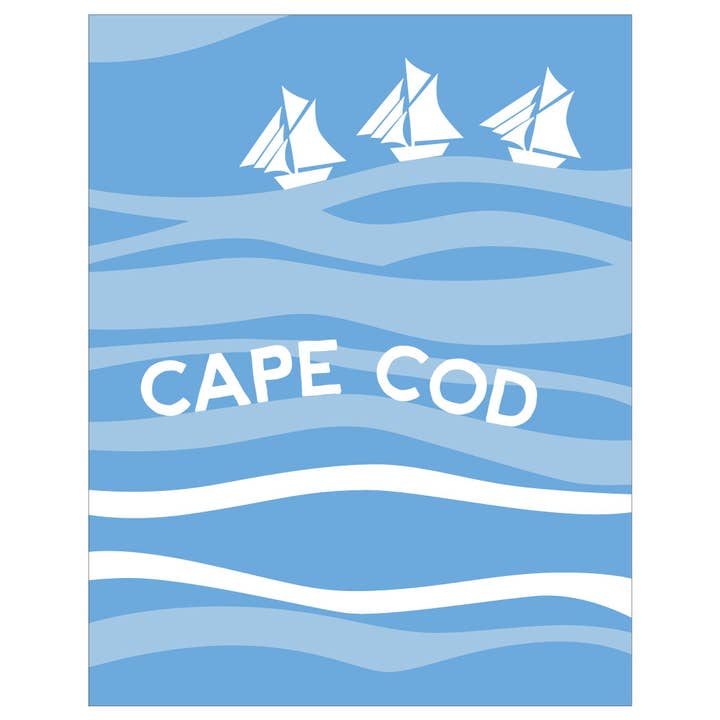 Fridgedoor - Wholesale Magnet - 2.5'' x 3.5'' Cape Cod Sailboats on Blue Waves Magnet