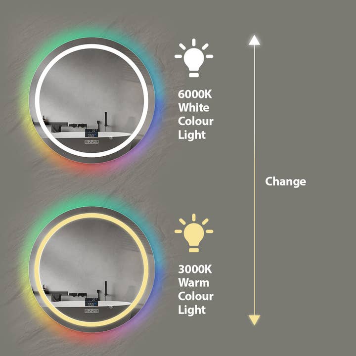 ENER-J – wholesale Speakers – LED Mirror with CCT, Dimming, RGB & Bluetooth Speaker2