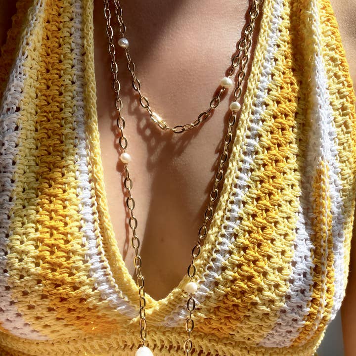 Gold MULTI-PEARL NECKLACE for wholesale on Faire3