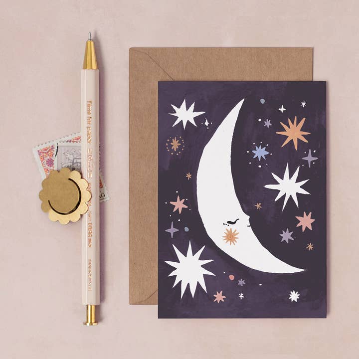 Sleeping Moon Mini Cards | Blank Cards | Mini Greeting Cards and other Purchase Wholesale congratulations cards. Free Returns & Net 60 Terms on Faire trending on Faire.
