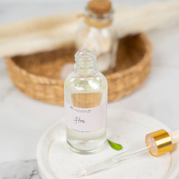 Luxury Car Diffusers Refill- Her Scent and other Purchase Wholesale 50ml dropper bottles. Free Returns & Net 60 Terms on Faire trending on Faire.