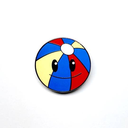 Blue Beach Ball Enamel Pin for wholesale by Oh So Simple Creations
