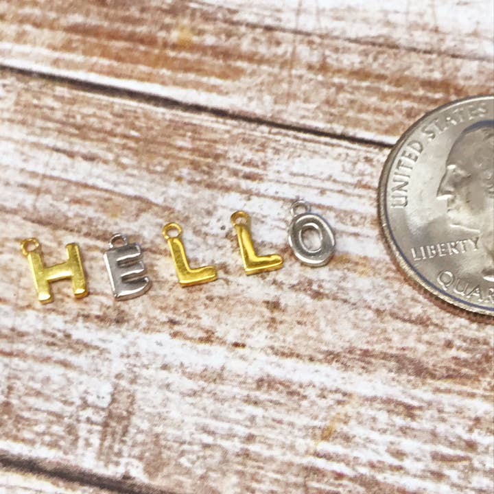 The Bead Bazaar - Wholesale Individual charm/pendant - Initial Charm, Sterling Initial, Personalized Charm, Custom3