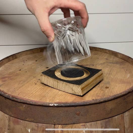 JL Woodworking - Vente Shakers à cocktails - Bloc SMOKER Cocktail | Baril de bourbon authentique
