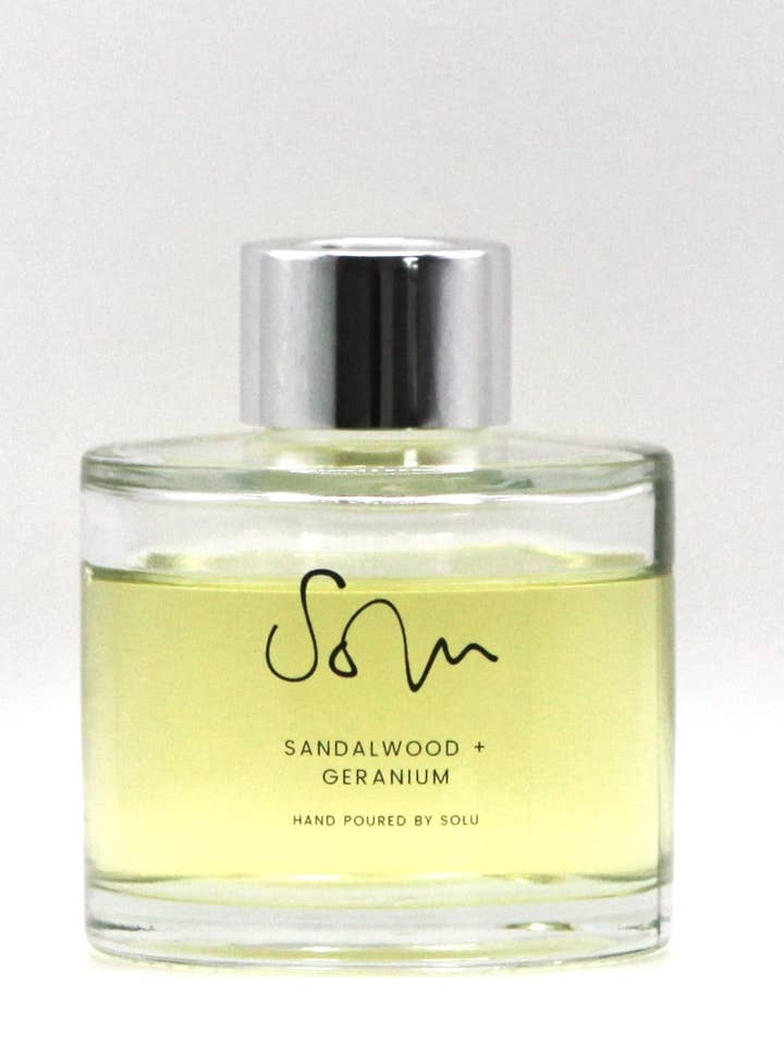 Sandalwood + Geranium 100ml Diffuser for wholesale by Solu Candles