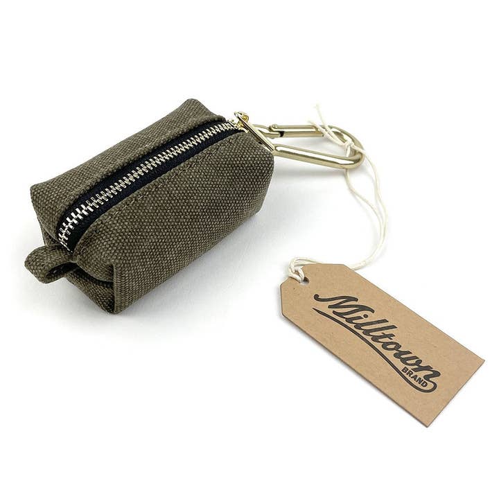 Milltown Brand - Wholesale Pet Poop Bag Dispenser - Dog Waste Bag Dispenser - Olive Green - Waterproof Washed Canvas1