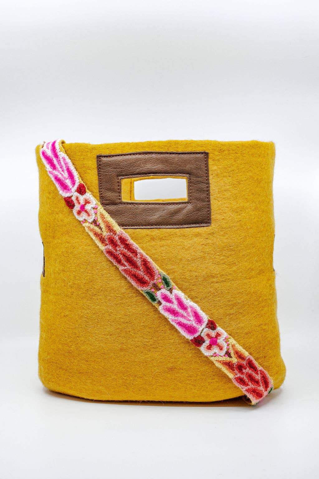 Fibres of Life - Wool & Felt - Wholesale Tote Bag - Women's - Felt & Leather Tote w/ Strap | Crossbody Bag | Wool Tote Bag5