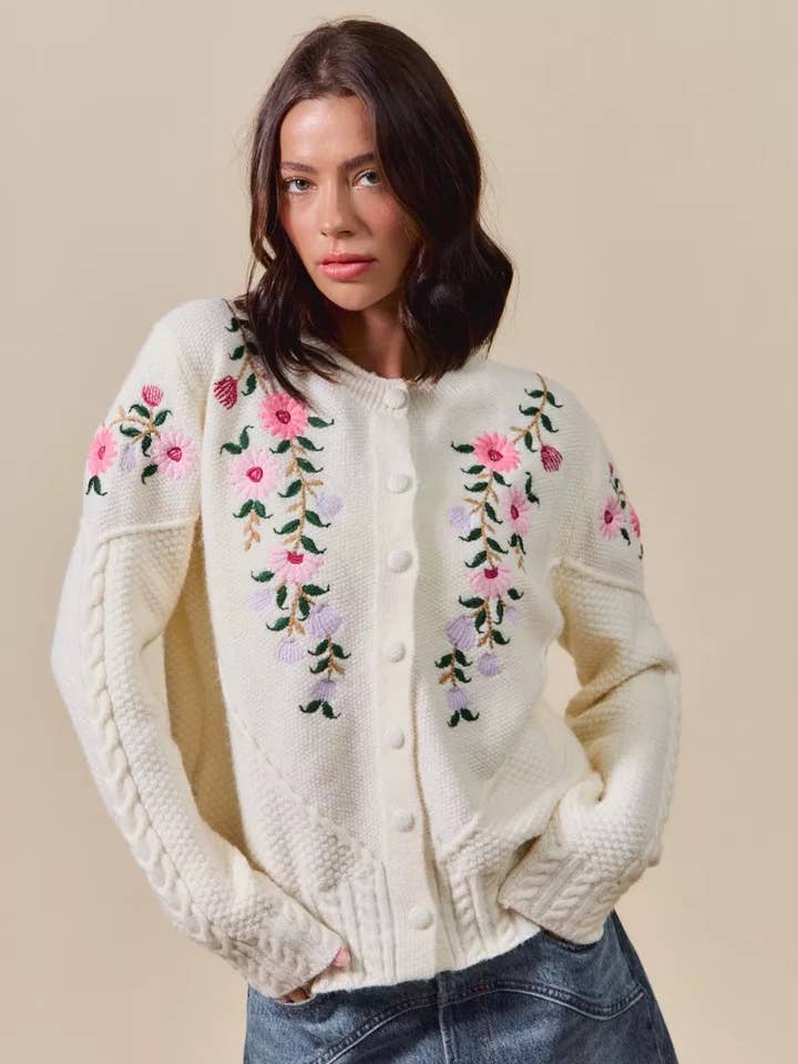 SO ME Blommigt Broderad Coquette Tröjkofta för wholesale av Garden Naked