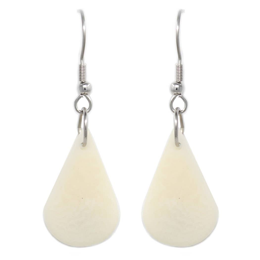 Muichic Natural Jewelry - Wholesale Dangle Earrings - Raindrops Tagua Earrings Handmade Fairtrade Lightweight1