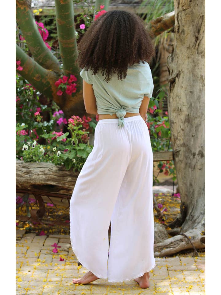 ANGIE - Wholesale Pants - Women's - 25P68-ASIS WRAP PANTS WITH CROCHET TRIM AND ELASTIC WAIST4