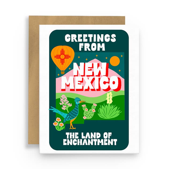 Greetings from the Land of Enchantment Greeting Card for wholesale by Squidly Designs