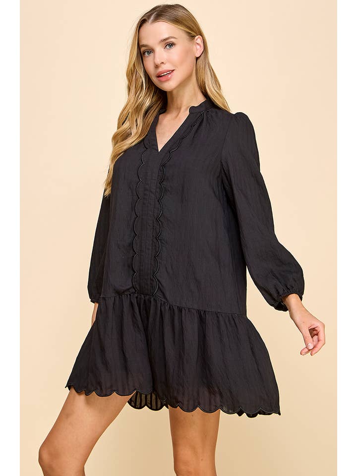 TCEC - Wholesale Dress - Women's - CD04960-Scalloped Detail Dress