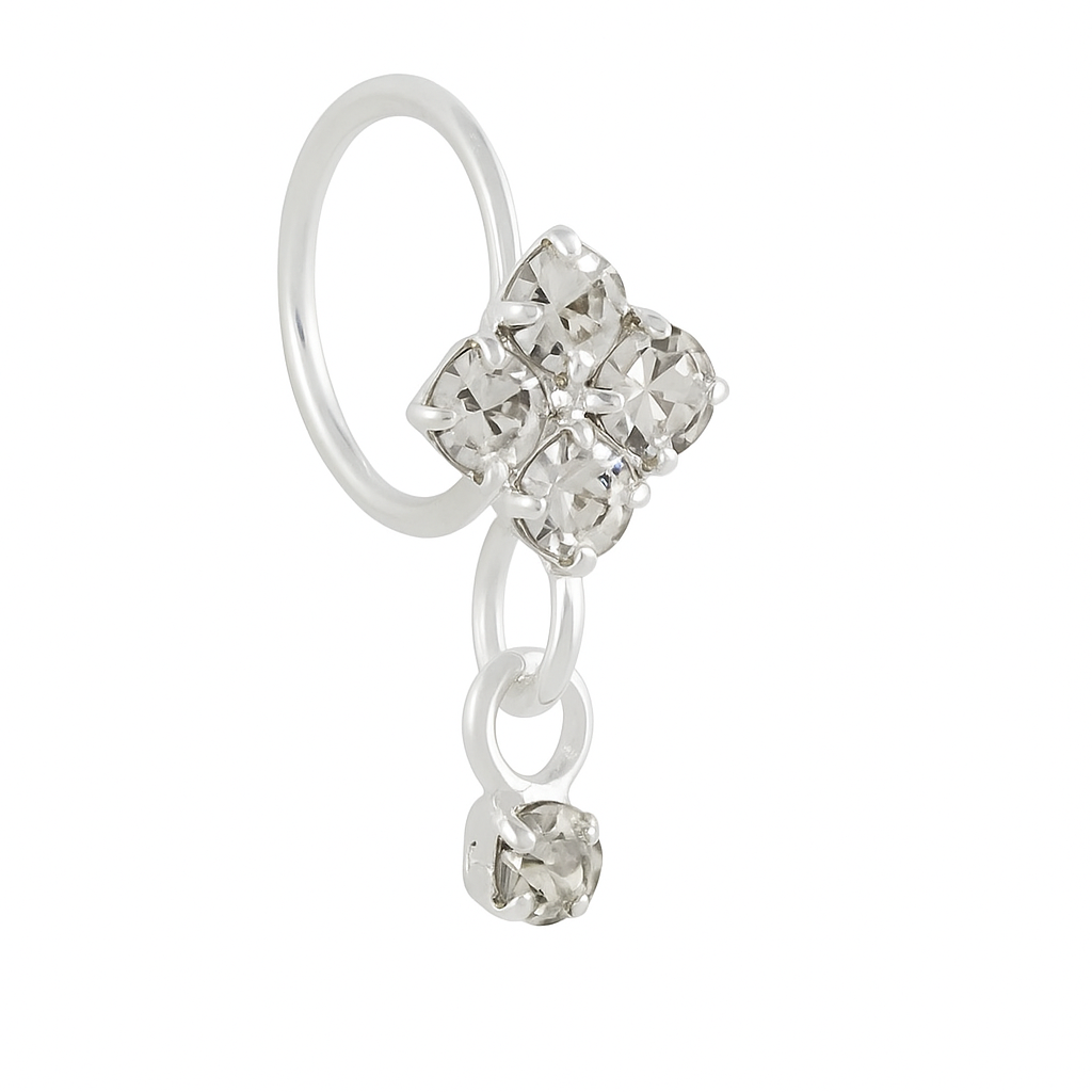 Sølv Sølv Sten Firkantet Lille Ædelstens Dingle Sølv Næsering Til en Piercet Næse for engroshandel på Faire0