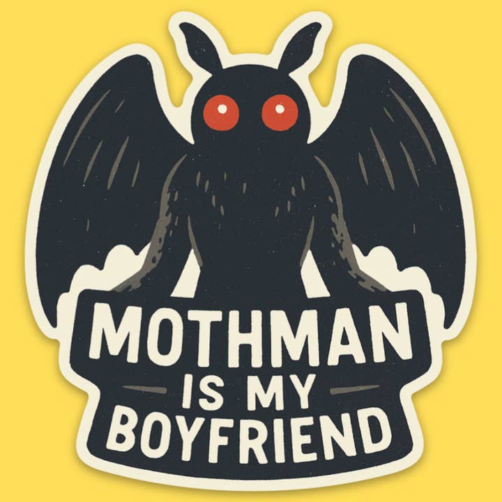 Autocolante "Mothman É o Meu Namorado" por atacado de Wicked Clothes