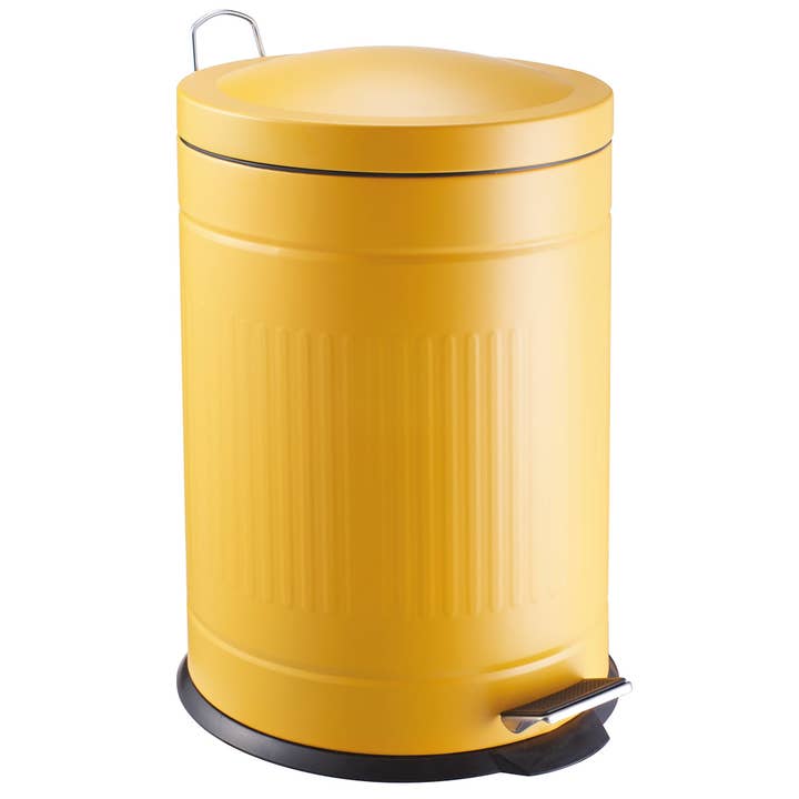 Metal “step” bin 20L yellow-orange (removable liner) for wholesale by Laroom