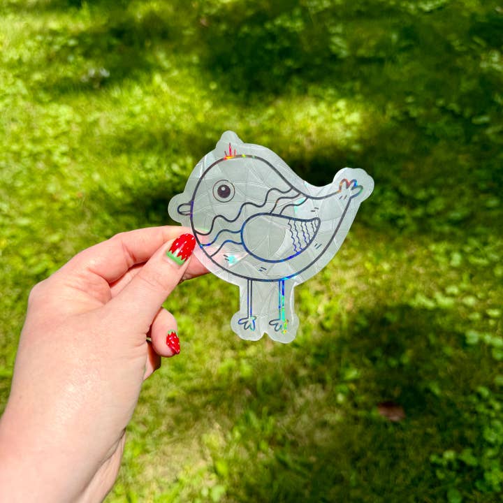 Attrape-soleil holographique pour fenêtre en forme d'oiseau - Créateur d'arc-en-ciel pour la vente par Hawburns Studio