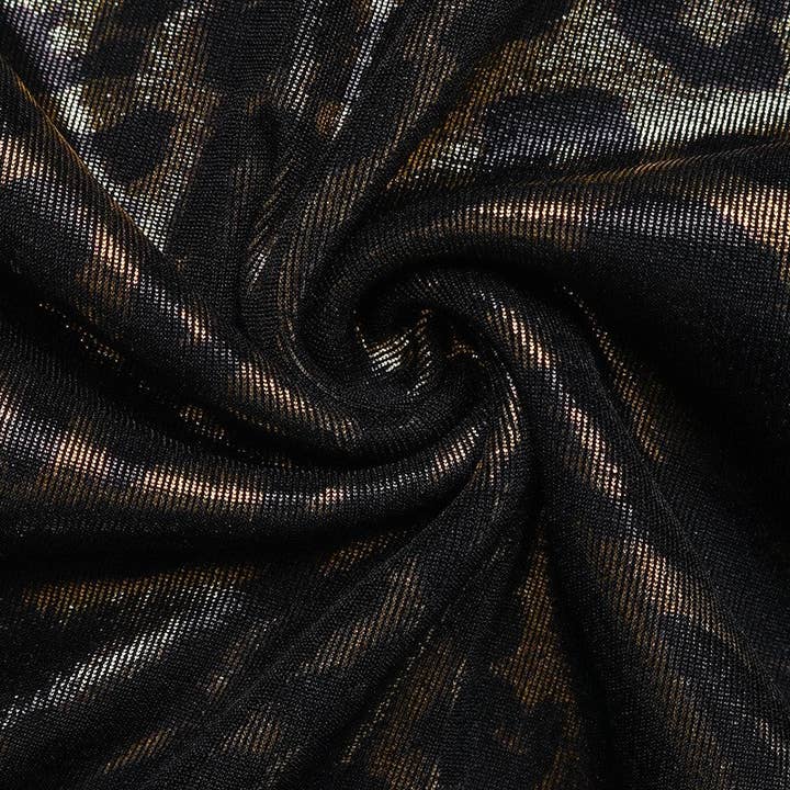 KHAKI Retro Long Sleeve Round Neck Leopard Print Sweatshirt for wholesale on Faire7