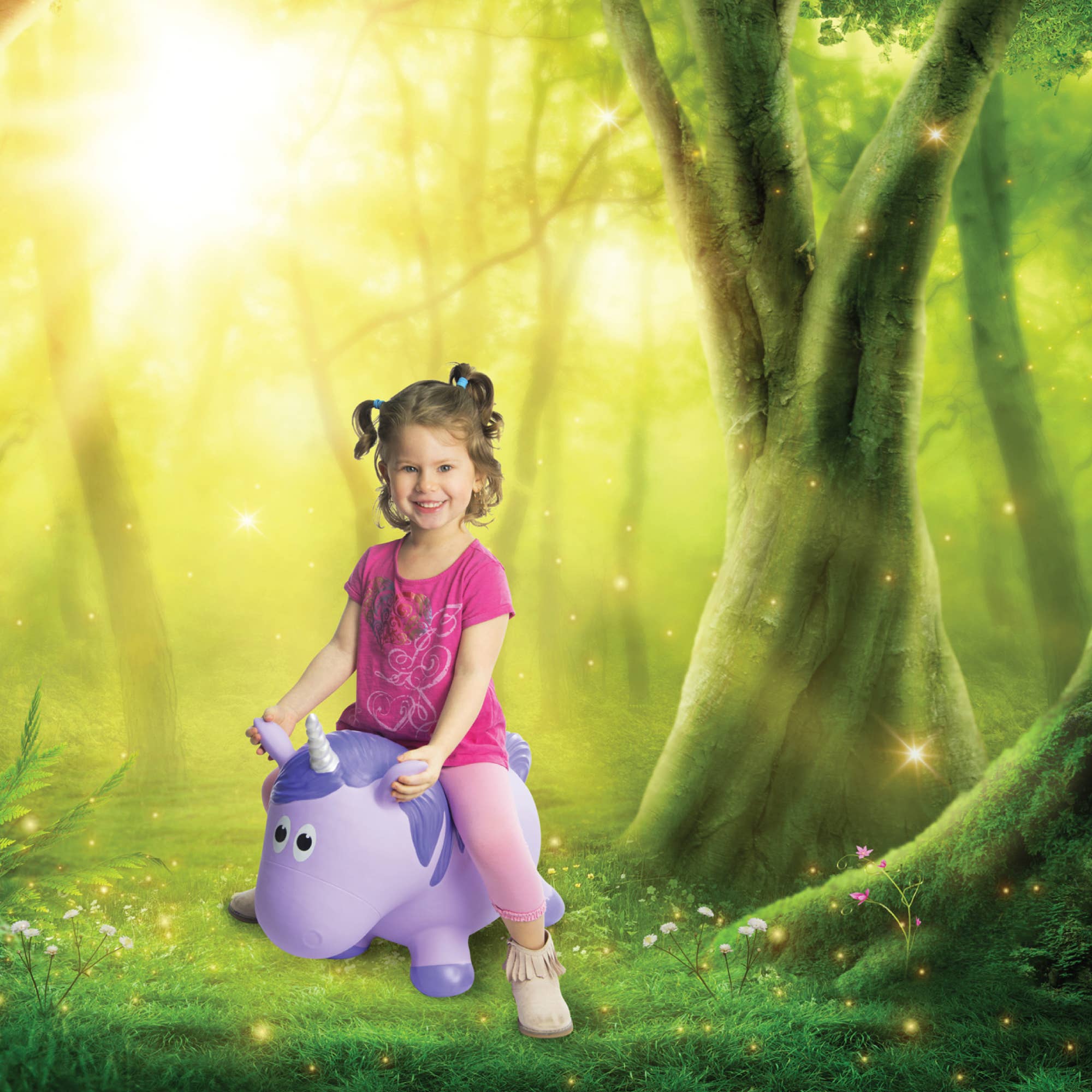 Rose Textiles - Vente Jouet gonflable – enfant et bébé - Fantasy Hoppers - Animaux gonflables colorés pour enfants1