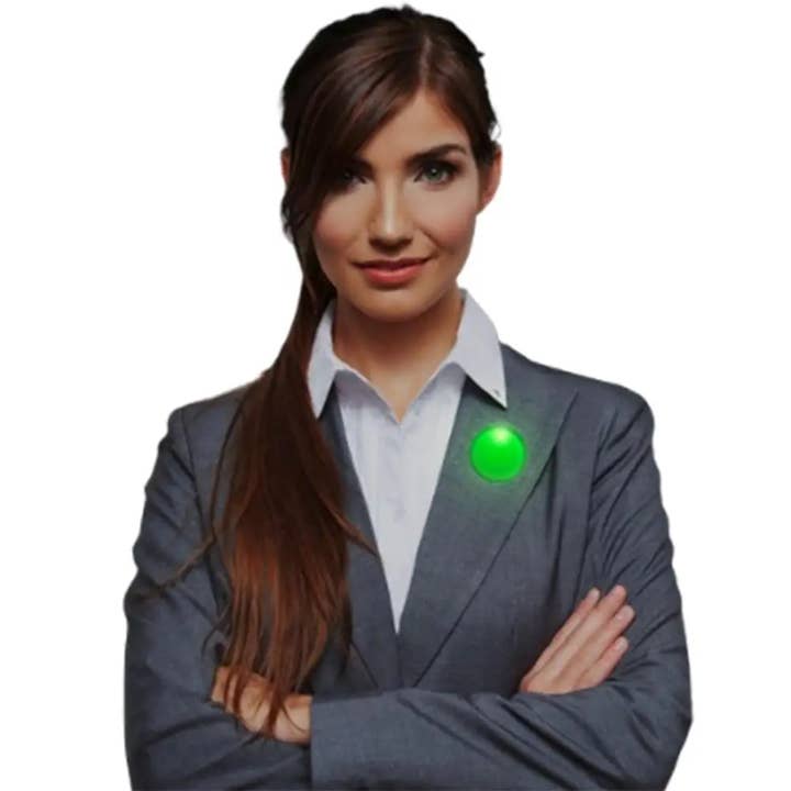 Light Up Rund Badgestift Grøn for engroshandel hos Blinkee.com, LLC