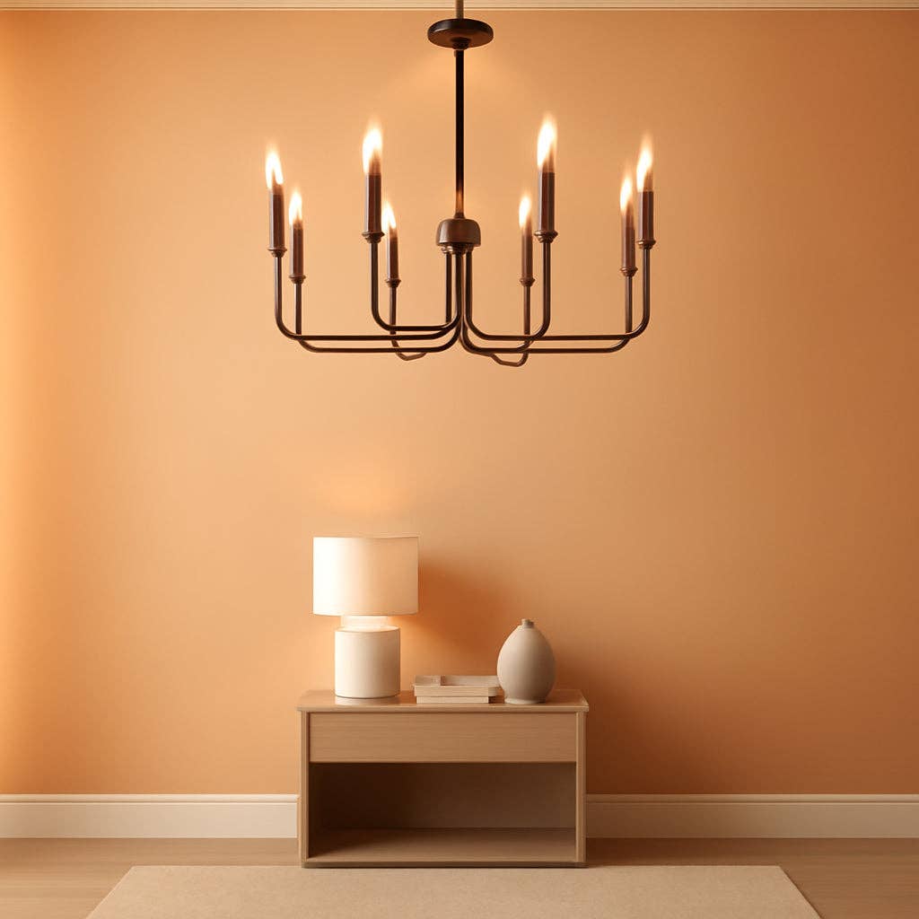 Rustic Black 6 Light Farmhouse Chandelier For Dining Room for wholesale on Faire0