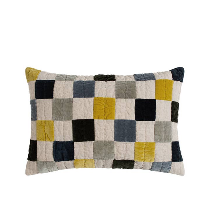 Velvet Remnant Patchwork Cushion Cover Rectangular for wholesale on Faire0