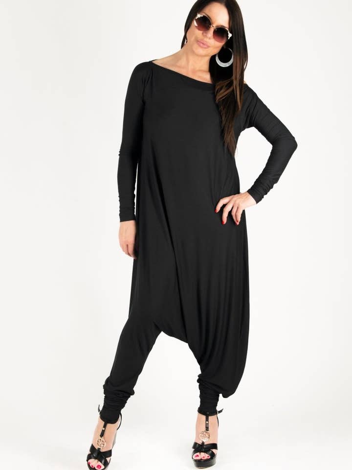 Schwarzer Harem-Jumpsuit Marla für den Großhandel von EUG fashion