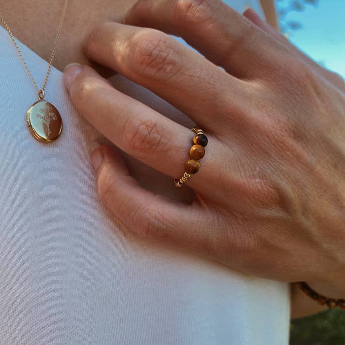 Tijgeroog ring for wholesale by Babyzus