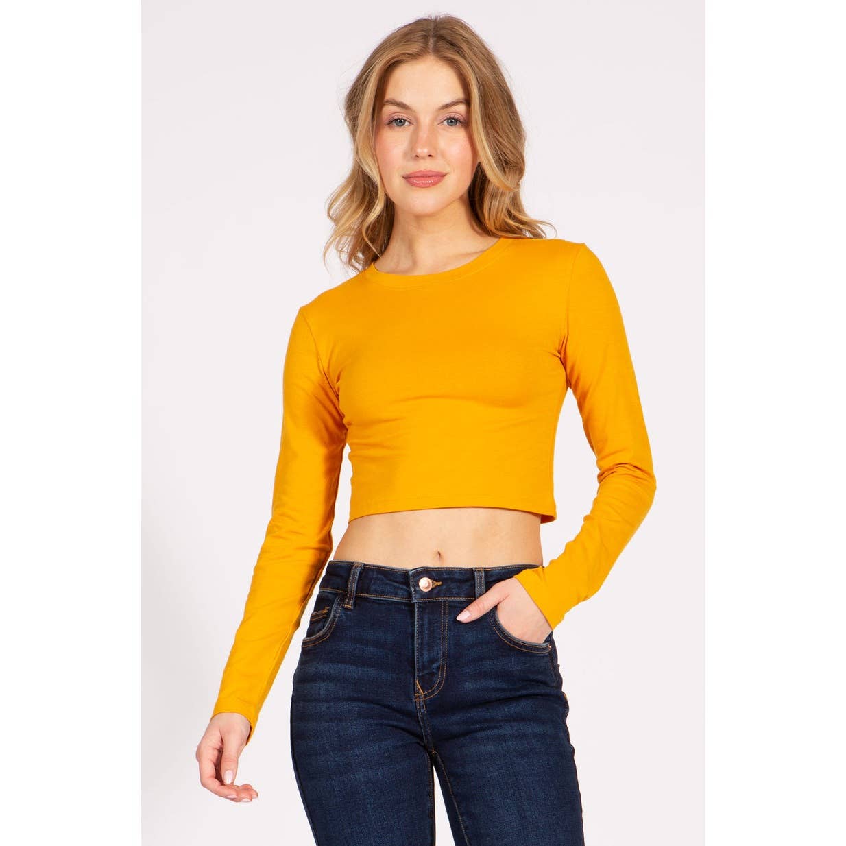 UP CLOTHING - Wholesale T-Shirt - Women's - Round Neck Long Sleeve Crop Shirt Top9