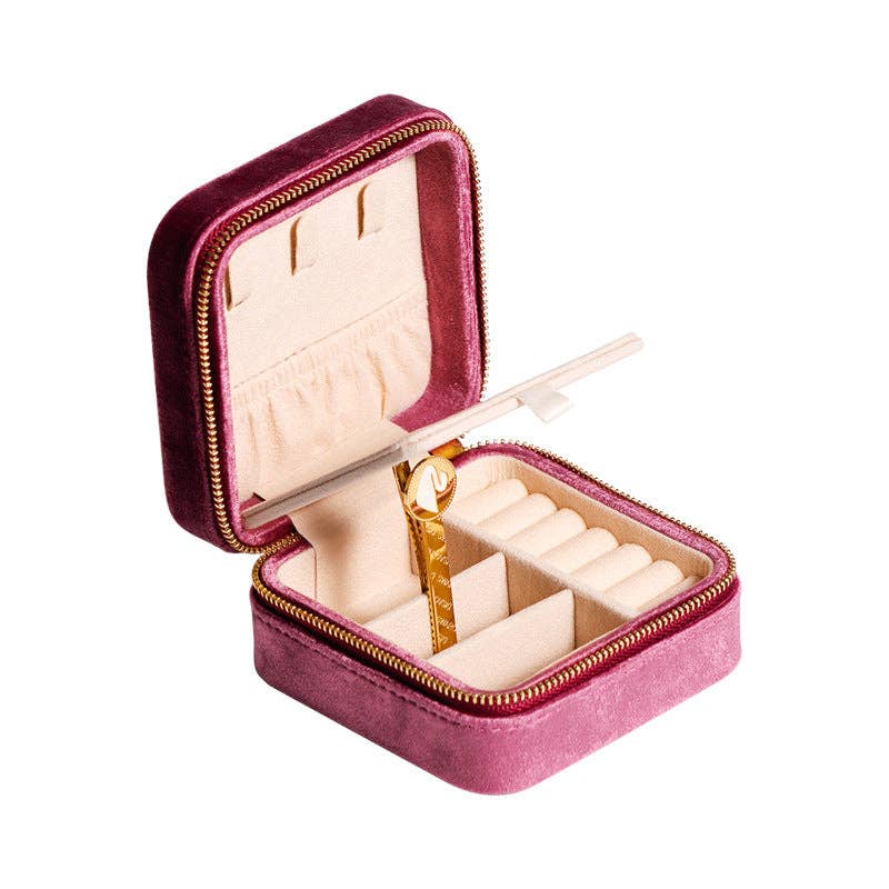 Dipped Shop - Wholesale Jewellery box/organiser - Plush Solid Color Travel Jewelry Case DPC2516139