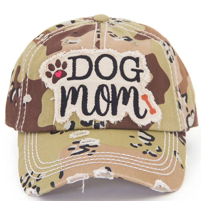 Hana – wholesale Baseballkeps - Dam – DOG MOM keps med vintagepatch och sliten look2