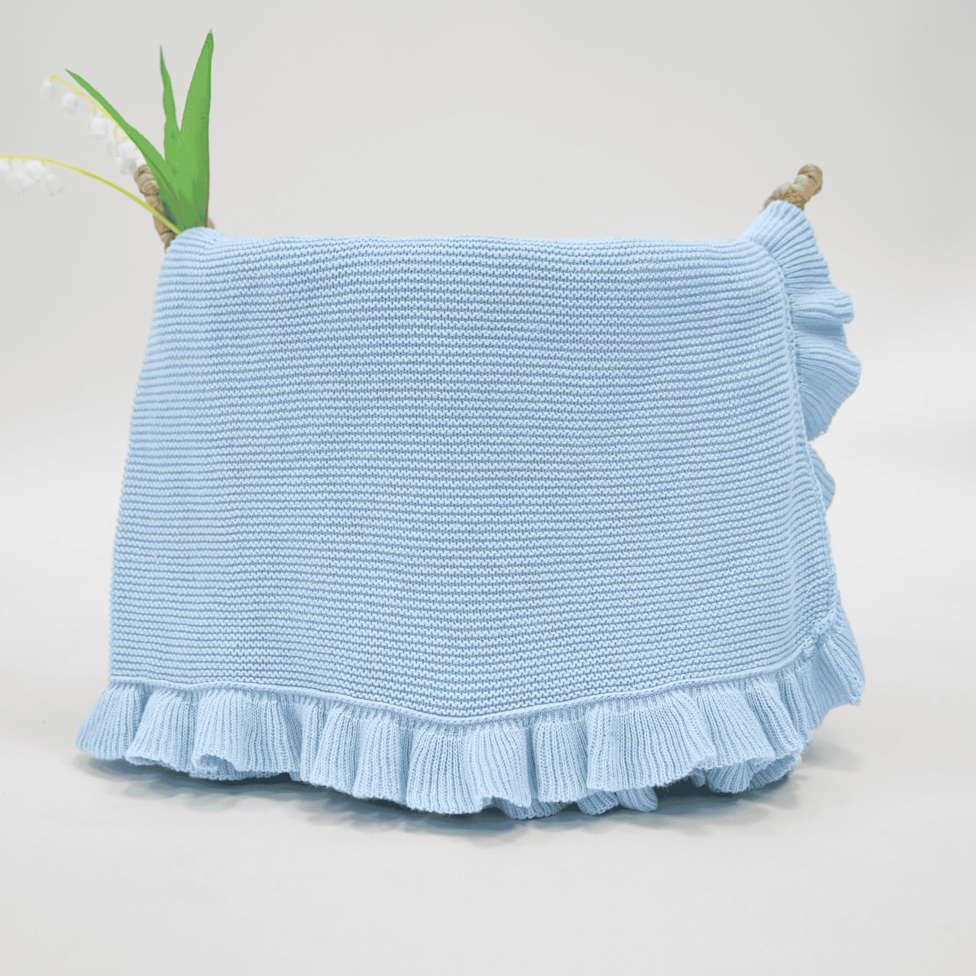 SwaddleAn - Wholesale Bedding Blanket - Kids & Baby - SwaddleAn Ruffled Knit Baby Blanket - 100% Cotton21