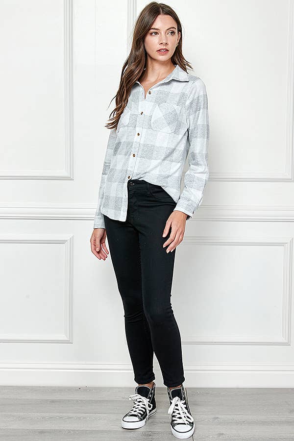 Veracci - Wholesale Button Down Shirt - Women's - Stretch button Up Women Plaid Sweater Shirt24