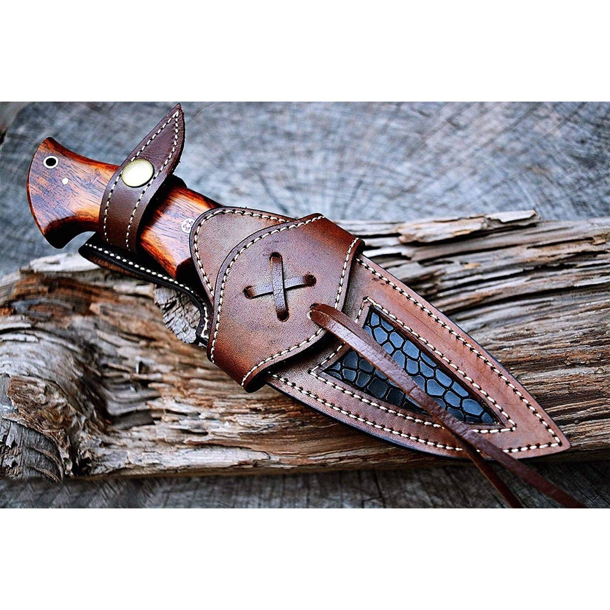 BigCat Knives - Wholesale Pocket Knife/Holder - Predator Hunter - Handmade Damascus Hunting/Camping Knife8