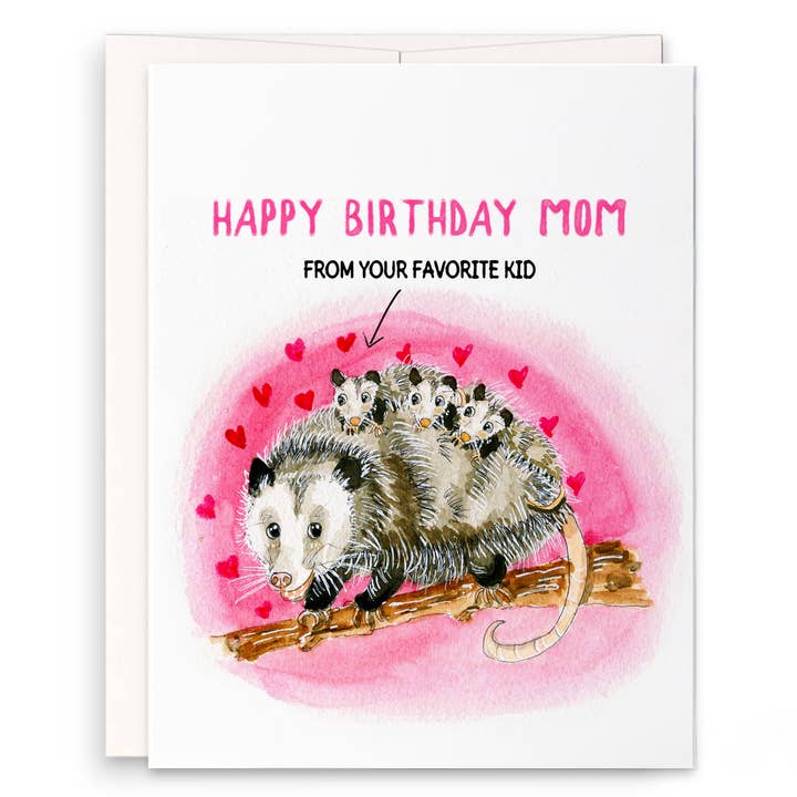 Possum Mom Birthday - Funny Birthday Card for wholesale by Liyana Studio