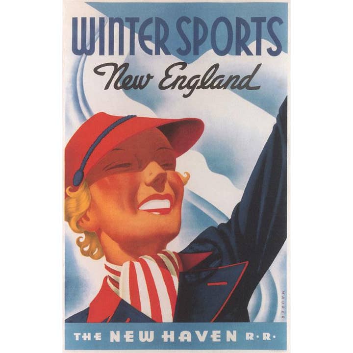 Carte postale TR-462 Sports d'hiver, Nouvelle-Angleterre pour la vente par Found Image Press