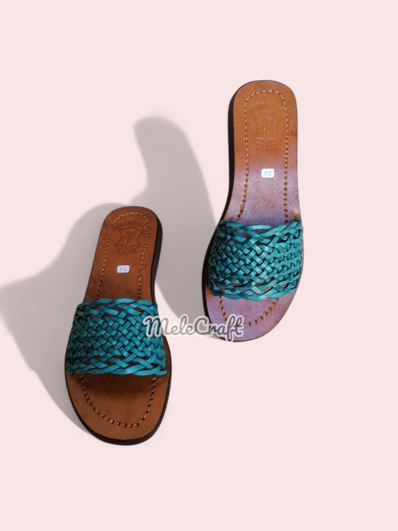 Melecraft – wholesale Sandals – Women's – Handmade Moroccan Leather Sandals – Braided Women’s Slides4